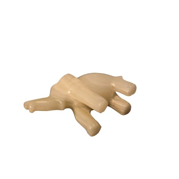 Vintage Marble Onyx Stone Hand Carved Elephant Banded 3" Tall By 4" Long - Picture 7 of 16